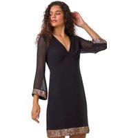 Contrast Sequin Cuff Dress