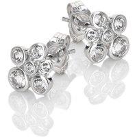 Hot Diamonds Women's Tender Cluster Earrings in Silver | Size: 9