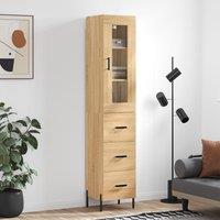 Berkfield Home Highboard Sonoma Oak 34.5x34x180 cm Engineered Wood in Brown