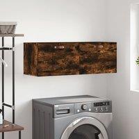 Berkfield Home Wall Cabinet Smoked Oak 100x36.5x35 cm Engineered Wood in Brown