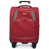 House of Leather Four Wheel Suitcase Lightweight Lockable Expandable Luggage Columbia Black Cabin in Burgundy | Size: Large