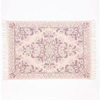 Esselle Kew Antique Printed Small Rug with Tassel in Mauve | Size: 120 cm x 170 cm