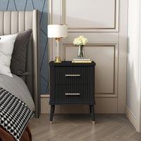 Cabinet Bits Cozzano 2 Drawer Bedside Table in Black