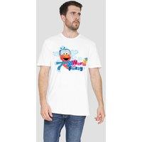 Sesame Street Warm & Fuzzy Holiday Elmo T-Shirt, White | Size: 4XL