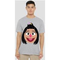 Sesame Street Ji-Young Face T-Shirt, Athletic Heather in Grey | Size: 3XL