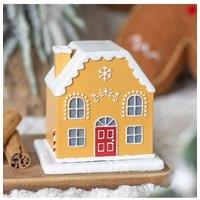 KDMD Candy Cane Gingerbread House Incense Cone Holder in Yellow