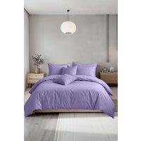 Snug City Plain Dyed Easy Care Polycotton Duvet Cover & Pillowcase/s Set Bed Linen in Lilac | Size: Double