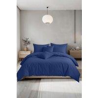 Snug City Plain Dyed Easy Care Polycotton Duvet Cover & Pillowcase/s Set Bed Linen in Blue | Size: Double
