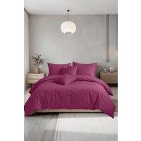 Snug City Plain Dyed Easy Care Polycotton Duvet Cover & Pillowcase/s Set Bed Linen in Fuchsia | Size: Single