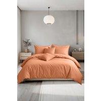 Snug City Plain Dyed Easy Care Polycotton Duvet Cover & Pillowcase/s Set Bed Linen in Peach | Size: Single