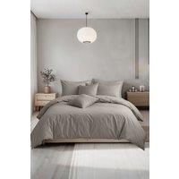 Snug City Plain Dyed Easy Care Polycotton Duvet Cover & Pillowcase/s Set Bed Linen in Silver | Size: Single