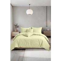 Snug City Plain Dyed Easy Care Polycotton Duvet Cover & Pillowcase/s Set Bed Linen in Lemon | Size: Double