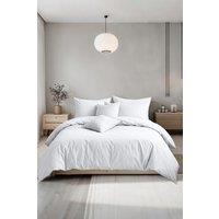 Snug City Plain Dyed Easy Care Polycotton Duvet Cover & Pillowcase/s Set Bed Linen in White | Size: Single