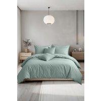 Snug City Plain Dyed Easy Care Polycotton Duvet Cover & Pillowcase/s Set Bed Linen in Duck Egg Blue | Size: Double