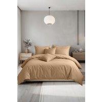 Snug City Plain Dyed Easy Care Polycotton Duvet Cover & Pillowcase/s Set Bed Linen in Beige | Size: Single