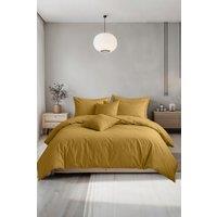 Snug City Plain Dyed Easy Care Polycotton Duvet Cover & Pillowcase/s Set Bed Linen in Mustard | Size: Single