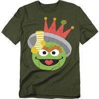 Sesame Street Christmas Nutcracker Oscar The Grouch T-Shirt, Military Green | Size: Small