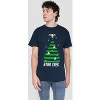 Star Trek The Original Series Christmas Tree T-Shirt, Navy | Size: 3XL