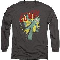 Gumby Bendable Long Sleeve T-Shirt, Charcoal in Grey | Size: Small