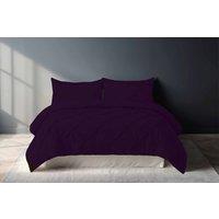 Snug City Pintuck Pinch Pleated Polycotton Duvet Cover & Pillowcase/s Set Bed Linen in Plum | Size: Double