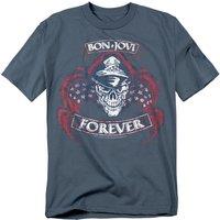 Bon Jovi Forever Skull T-Shirt, Slate in Grey | Size: 3XL