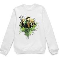 Lord of the Rings Official Hobbits Cutout Sweatshirt - White | Size: XL