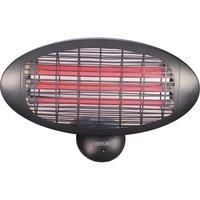 Primrose IPX4 Wall Mounted Quartz Bulb Electric Patio Heater with 3 Settings in Black 2kW