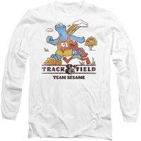 Sesame Street Track Field Long Sleeve T-Shirt, White | Size: Medium