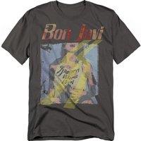 Bon Jovi Slippery When Wet T-Shirt, Charcoal in Grey | Size: 3XL