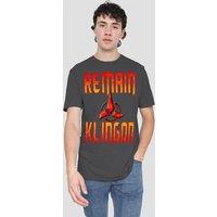 Star Trek Discovery Remain Klingon T-Shirt, Charcoal in Grey | Size: Small
