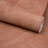 Grandeco Serra Rustic Limewash Chalk Paint Plaster Effect Textured Wallpaper in Terracotta | Size: 1 Pack