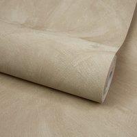 Grandeco Serra Rustic Limewash Chalk Paint Plaster Effect Textured Wallpaper in Light Beige | Size: 1 Pack