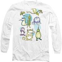 Jim Henson Monster Doodles Long Sleeve T-Shirt, White | Size: XL