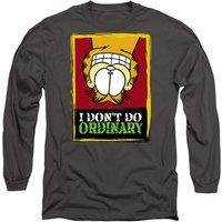 Garfield I Dont Do Ordinary Long Sleeve T-Shirt, Charcoal in Grey | Size: 2XL