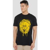 Sesame Street Big Bird Graffiti Spray Face T-Shirt, Black | Size: XL