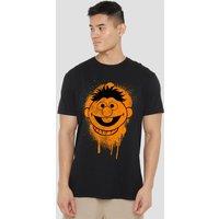 Sesame Street Ernie Graffiti Spray Face T-Shirt, Black | Size: Small