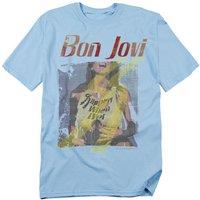 Bon Jovi Slippery When Wet T-Shirt, Light Blue | Size: Large