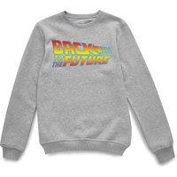 Back To The Future Official Classic Logo Sweatshirt - Grey | Size: XL
