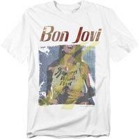 Bon Jovi Slippery When Wet T-Shirt, White | Size: XL