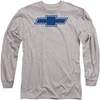 Chevrolet Simple Vintage Bowtie Long Sleeve T-Shirt, Athletic Heather in Grey | Size: XL