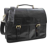 Mens Real Leather Briefcase Cross Body Messenger Bag Buckerell Tan