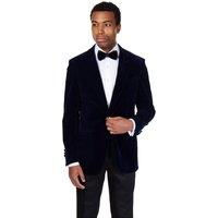 XPOSED Men's Stan Velvet Tuxedo Smoking Jacket in Navy | Size: 44