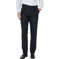 XPOSED Men's Tyler Retro Herringbone Tweed Trousers Smart Casual Style in Dark Grey | Size: 38