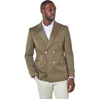 XPOSED Men's EZRA Tailored Fit Double Breasted Suit Jacket in Khaki | Size: 40