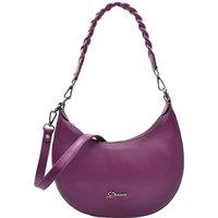 House of Leather Women's Womens Real Leather Hobo Bag Small Size Handbag Sarah Off-White in Purple | Size: Medium