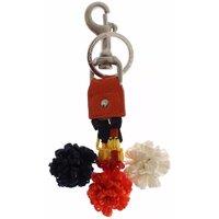 Tassel Key Chain with Metal Hardware and Leather Accent-