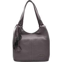 House of Leather Women's Womens Real Leather Shoulder Bag Large Size Handbag Kimberly Grey