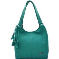 House of Leather Women's Womens Real Leather Shoulder Bag Large Size Handbag Kimberly Grey in Green