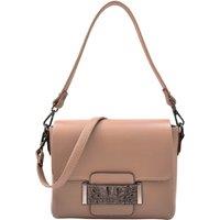 House of Leather Women's Womens Real Leather Crossbody Bag Mid Size Satchel Linda Black in Taupe | Size: Medium