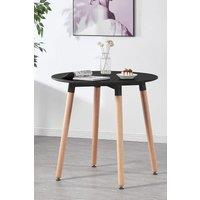 Life Interiors 80 CM Round Wooden Dining Table Small Kitchen Table in Black